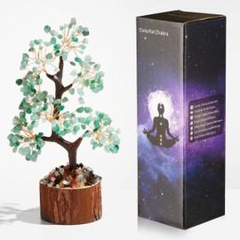 GUJOXILA Green Aventurine Crystal Tree Healing Crystals Gift for Women Aventurine Crystals Tree of Life Money Tree Green Spiritual Meditation Reiki Gifts Office Desk Decor Ornament