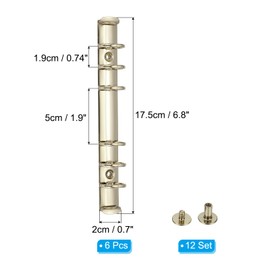 PATIKIL A6 6-Hole Ring Binder Mechanisms, Set of 6 Ring Binder Spine Replacement for Ring Binder Planner