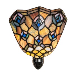 Meyda 5.5"W Tiffany Peacock Feather Night Mauve/Beige - 66910