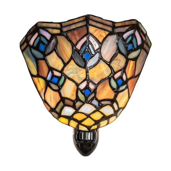 Meyda 5.5"W Tiffany Peacock Feather Night Mauve/Beige - 66910