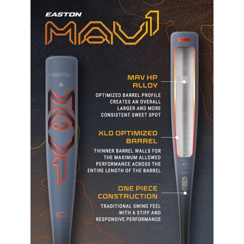 Easton | 2025 | MAV1 Baseball Bat | USSSA |