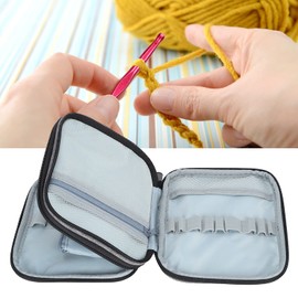 Estuche para Agujas de Tejer, 2 Capas de Tela Oxford 600D Estuche para Agujas de Tejer para Accesorios de Tejer, Fácil de Transportar, Gris