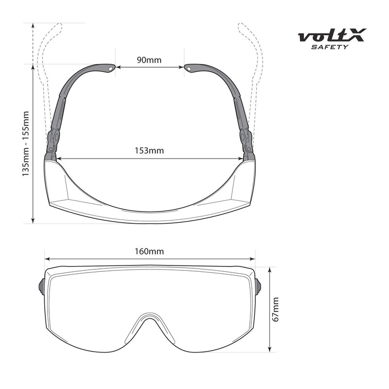 voltX 3 x OVERSPECS' Large Size, Industrial Safety Over Glasses