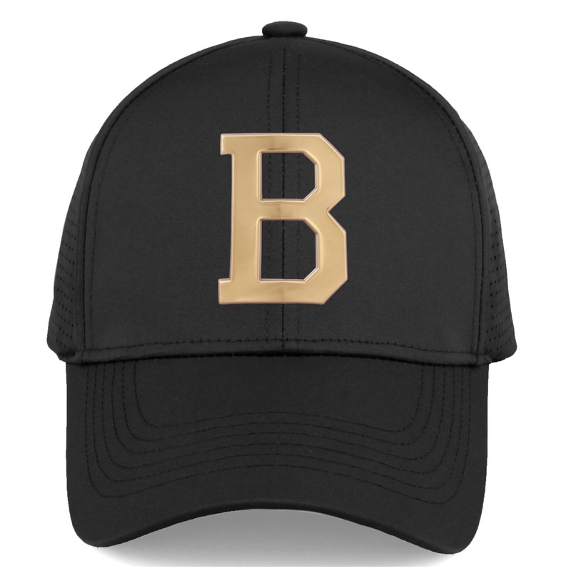 Daxton Performance Cool Tech Baseball Hat - Black Cap, Gold