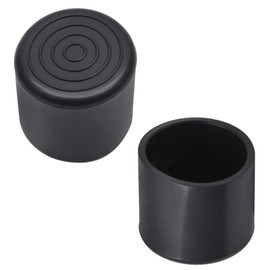 Bonsicoky Round Rubber Furniture Leg Caps, 7/8 Inch Chair Leg Floor Protectors for Chair, Table, Sofa, Pack of 20 (22 x 22mm, Black)
