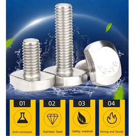 ANSIEDIO Stainless Steel T-bolt T-slot Bolts T-shaped Pressure Plate Screws, M8*25mm,3 pcs