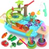 4-in-1 Play Kitchen Sink Toy Set with Running Water, Cutting
