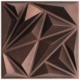 STICKGOO 33 Pack Diamond Wall Panels for Interior Wall Decor, Antique Copper 3D Decorative Wall Panels, 12''x12'' Accent Wall Tiles for Living Room, Bedroom, TV Background