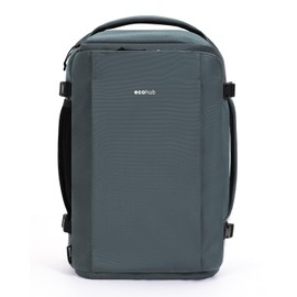 ECOHUB for Ryanair Cabin Bags 40x20x25, 20L Underseat Carry on Backpack with 14” Laptop Compartment, Water-Resistant Travel Hand Luggage Bag, Recycled Rucksack with Anti-Theft Pocket,Grey