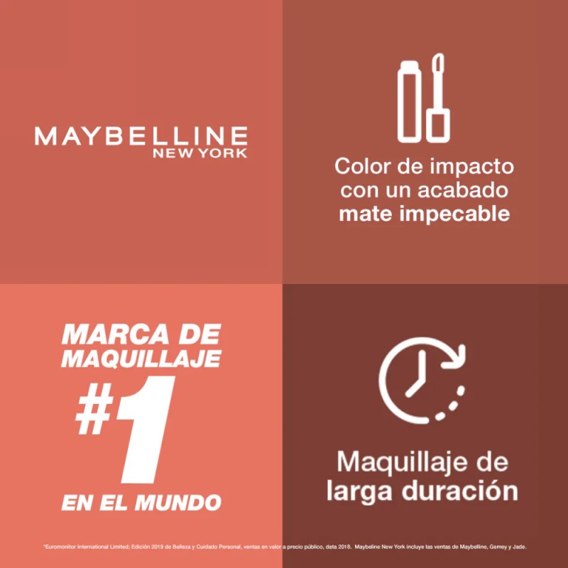 Labial Líquido Maybelline New York Superstay Matte Ink Acabado Mate