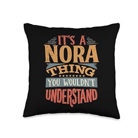 Nora Name Gifts By Vnz Nora Name Throw Pillow, 16x16, Multicolor
