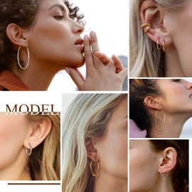 ChicSilver 20mm Minimalist Hoop Earrings Gold Plated Round Circle Earring For Women Fashion Jewelry