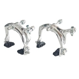 CDHPOWER Bike Brake Calipers Set C Brake Caliper Rear & Front Brakes Kit Aluminum Alloy Side Pull Brake for MTB Mountain Bike, Road Bicycle (1 Pair) (Silver)