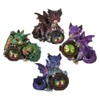 Nemesis Now Dragon's Reward Set of 4 5.5cm Figurines, Resin,