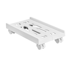 COOLOUS Adjustable Mobile CPU Stand, Ventilated Computer Tower Stand PC Tower Stand with 4 Caster Wheels Fits Most PC, Under Desk CPU Holder PC Floor Cart PC Riser for Gamers and Students (White)