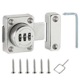 PATIKIL Cabinet Password Latch, Zinc Alloy Keyless Combination Lock 3-Digit Password Cabinet Lock Safety Lock with L-Screwdriver for Cabinet Drawer Cupboard, Silver