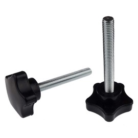 Kasteco 2 Pack Black 8mm(M8) Thread Replacement Star Hand Knob Tightening Screw (M8 x 60mm)