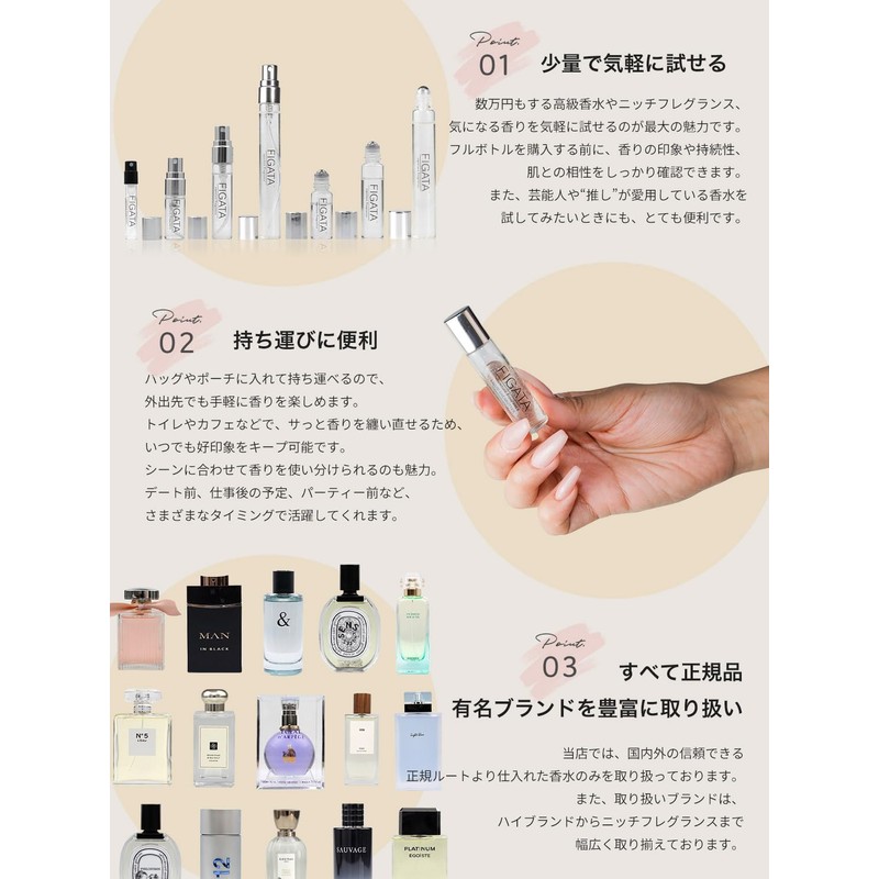 FIGATA ミニ香水 3ml （原材料：ウォームコットン オードパルファム） スプレータイプ ユニセックス お試し cle
