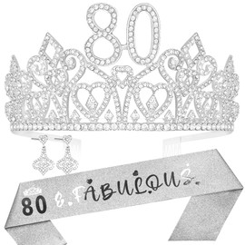 80th Birthday,80 and Fabulous Decorations,80th Birthday Gifts Women,80th Birthday Ideas,80th Birthday Decorations,80 Years Old Woman,80th Birthday Tiara,80th Birthday Sash,80th Birthday Crown