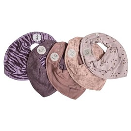Pippi Unisex baby bandana bib, solid neckerchief - Lilapink Confetti No. 17