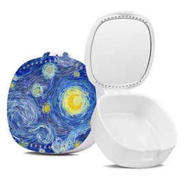 TIHYWR Retainer Case with Mirror & Ventilation Holes - Night Guard & Orthodontic Aligner Case, Blue Star