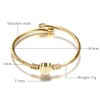 Stainless Steel Adjustable Cable Wire Heart Charm Bangle Bracelet Anniversary