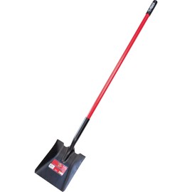 Bully Tools Square Point Shovel – Heavy Duty 14-Gauge Steel Metal Tool with Long Fiberglass Handle for Landscaping, Garden Digging Work, Spade Use, Soil Moving, Cleanup Jobs & Yard Projects - 60-Inch