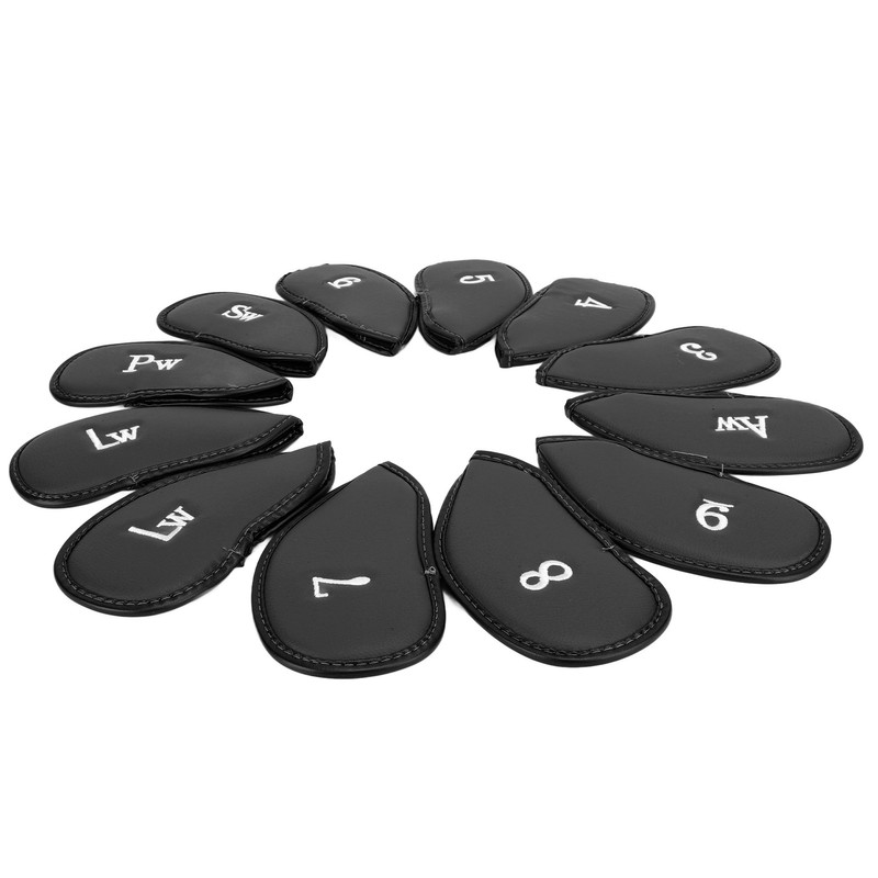 12Pcs Golf Iron Covers Set with Numbers Soft Protective Golf