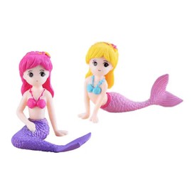 2 Pack Fish Tank Decorations, Fish Tank Resin Mermaid Aquarium Decorations, Mini Mermaid Figures for Aquarium Ornament (Pink)