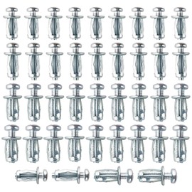 XINYUICEAN Jack Tuercas Tornillo, 40 Piezas Pétalo Tornillo Anclajes Expansión Tapones, Kit Surtido de Tuercas de Pétalo de Acero, Jack con Tornillos para Pared Hueca, Hierro, Plástico (40)