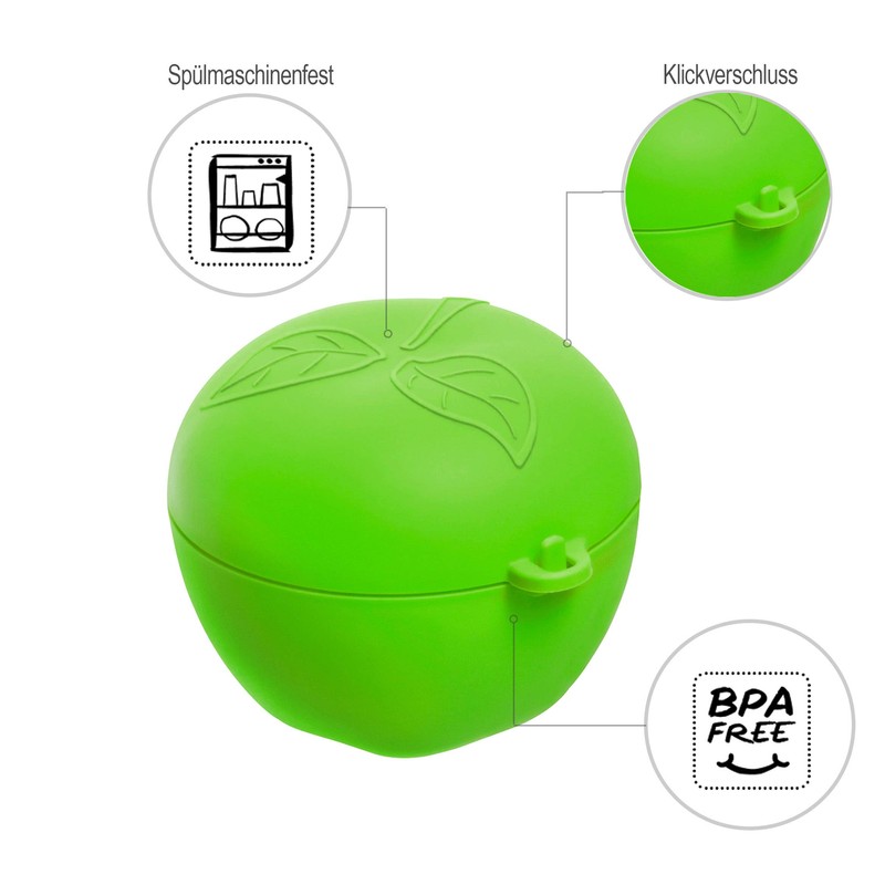 Rotho Fun Apfelbox, Kunststoff (PP) BPA-frei, grün, 0.55l (12.4 x