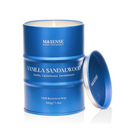 M&SENSE Vanilla Sandalwood Scented Candles Natural Non Toxic, Aromatherapy Candle for Stress Relief Meditation Relaxing, Housewarming Gifts for Women Men, 11.3oz 70 Hour Long Burning