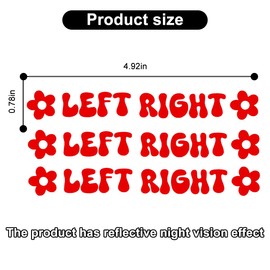 Sandfren 3PCS Left Right Car Rearview Mirror Sticker, Auto Rear View Window Makeup Decals, Beautiful Vehicle Interior Decoration Accessories, Universal for SUV Sedan Truck (Red)