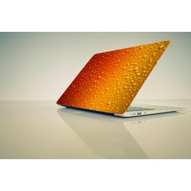 Pixel Pear Laptop Skin with 3D Orange Water Drop Pattern Design - Universal Vinyl Sticker Decal, Fits 13-15.6" Laptops, Dustproof, Waterproof, Reusable Cover