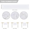 BAZIOE Modern Table Runner White Linen Table Runner Washable Openwork