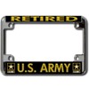 U.S. Army Retired Chrome Motorcycle License Plate Frame