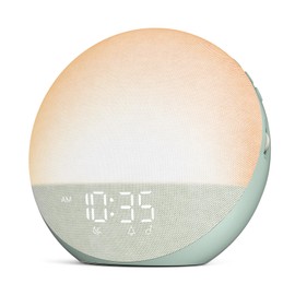Sunrise Alarm Clock White Noise Machine: Natural Wake Up Light - Dimmable Clock with Bluetooth Speaker for Bedroom - 25 Sleep Sounds for Baby Adults Kids Sage Green
