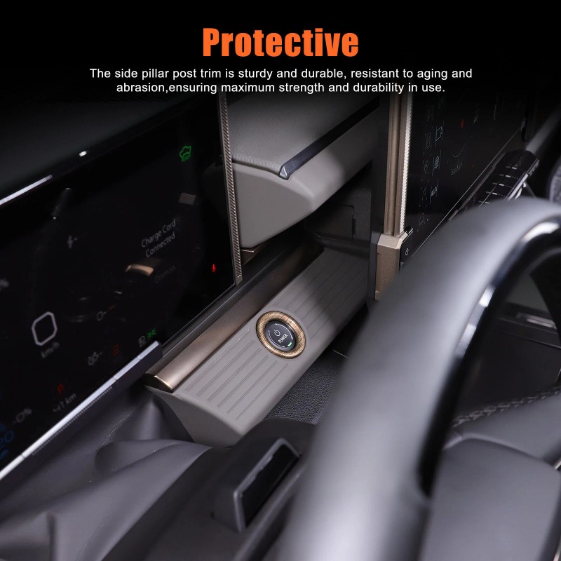 encar88_8 Wood Interior Engine Start/Stop Push Button Ring Cover For