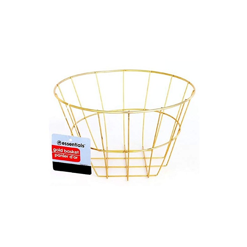 Gold Iron Wire Baskets and Trays, Round and Rectangular, 4-ct