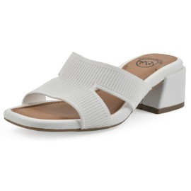 WHITE MOUNTAIN Women's Milled Knit Heel, White/Fabric, 7 M