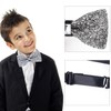 KRYMSON 1 Piece Crystal Bow Tie Silver Glitter Adjustable Sequin