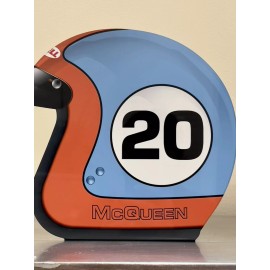 steve mcqueen RACING open face Helmet Style Sign lemans daytona f1