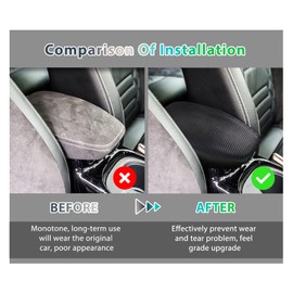 GAFAT Compatible with Nissan Juke F16 2020-2024 2025 Armrest Covers, Centre Car Armrest Cover Cushion, Juke 2024 Centre Console Armrest Protection, PU Microfibre Leather, Juke Accessoires (Black)