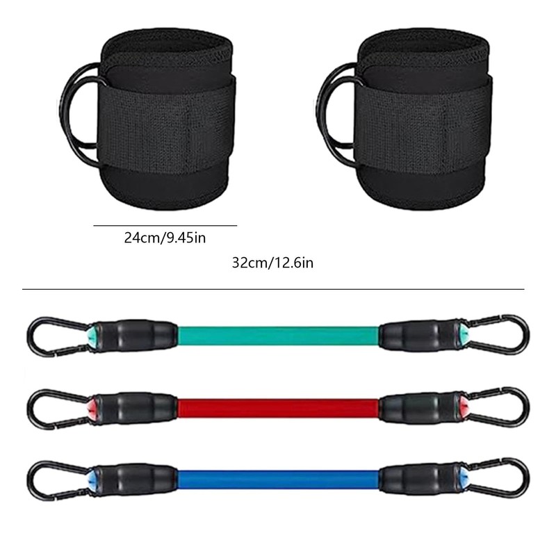 Ankle Resistance Bands with Cuffs - Ankle Band Cuff Set