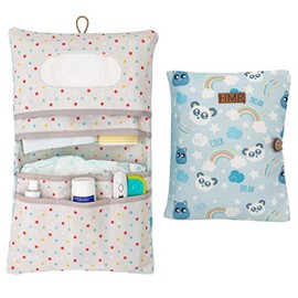 HAMUR - Bolsa organizadora portátil para bebé, mini pañalera plegable para carriola y viaje, diseño de sueños