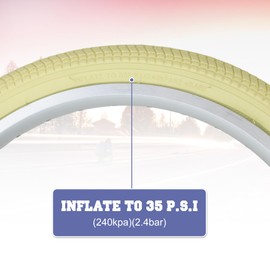 MAKELEN Kids Bike Tire 2 Tires and 2 Tubes 16x2.125 Folding Tire for Kids Bikes Compatible Fits Most Kids Bikes Beige