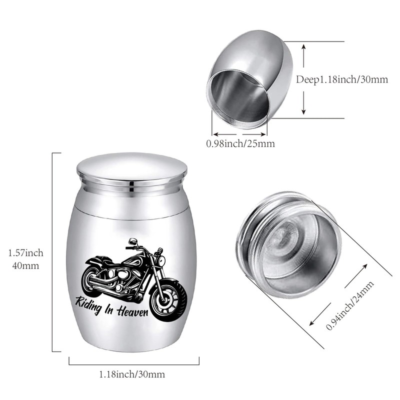 CREATCABIN Motor Cycle Urn Small Cremation Urns Keepsake Column Alloy