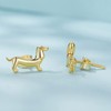 RUKYF Gold Plated Dachshund Stud Earrings for Women Weiner Dog