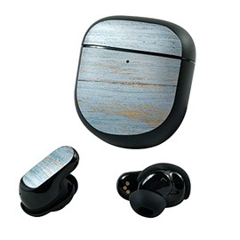 MightySkins Glossy Glitter Skin Compatible with Bose QuietComfort Earbuds II (2022) - Distressed Wood | Protective, Durable High-Gloss Glitter Finish | Easy to Apply and Change | Made in The USA