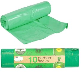 Garden Waste Bags Heavy Duty Bin Liners Refuse Sack Bags With tie Handle Gardening Bag Ideal For Collecting Debris Such As Leaves Weeds And Shrub Clippings In Size 50L 72X120CM (green (PACK OF 10))